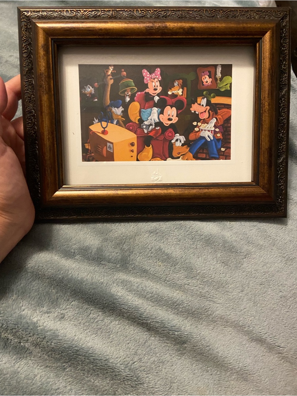 Authentic Disney Framed Print with Brown and Gold Decorative Frame